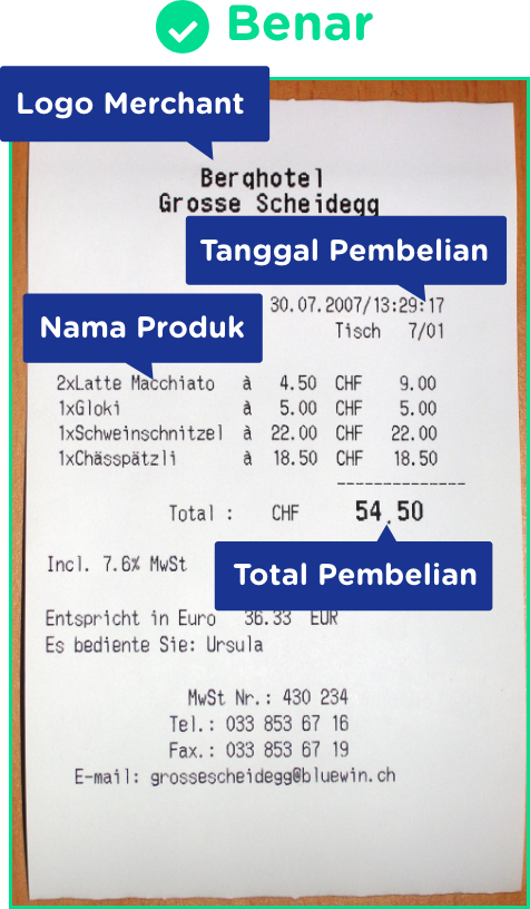 accepted receipt